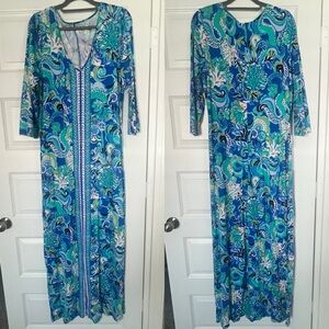 Lilly Pulitzer Anissa Maxi Dress Blue Grotto Sirens and Spirits Engineered